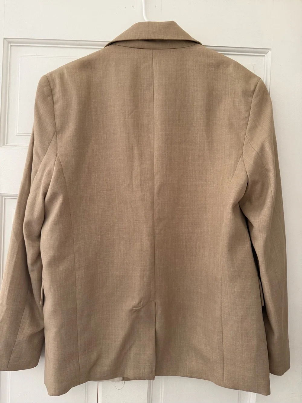 Bershka Beige Single-Button Blazer